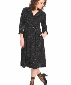 Banned Delicious Dots 50's Dress Black New In