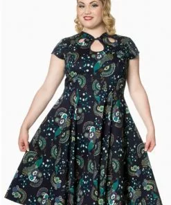 New In Banned Proud Peacock Cutout Swing Dress