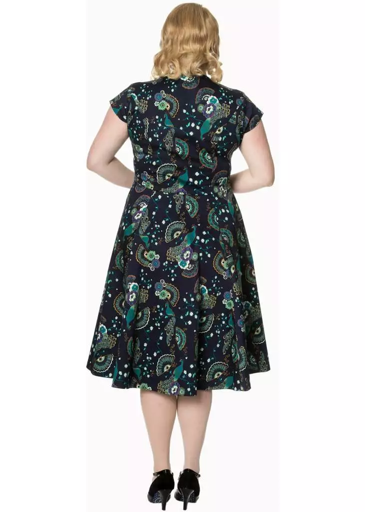New In Banned Proud Peacock Cutout Swing Dress 5 New In Banned Proud Peacock Cutout Swing Dress