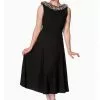 Banned Cara Faux Fur 50's Swing Dress Black
