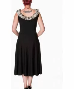 Banned Cara Faux Fur 50's Swing Dress Black