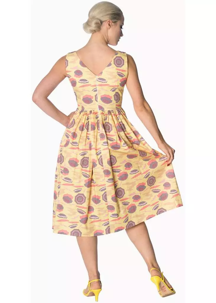 Banned Parasol All Over 50's Swing Dress Cream New In 5 Banned Parasol All Over 50's Swing Dress Cream New In