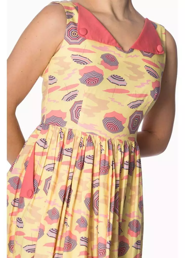 Banned Parasol All Over 50's Swing Dress Cream New In 4 Banned Parasol All Over 50's Swing Dress Cream New In