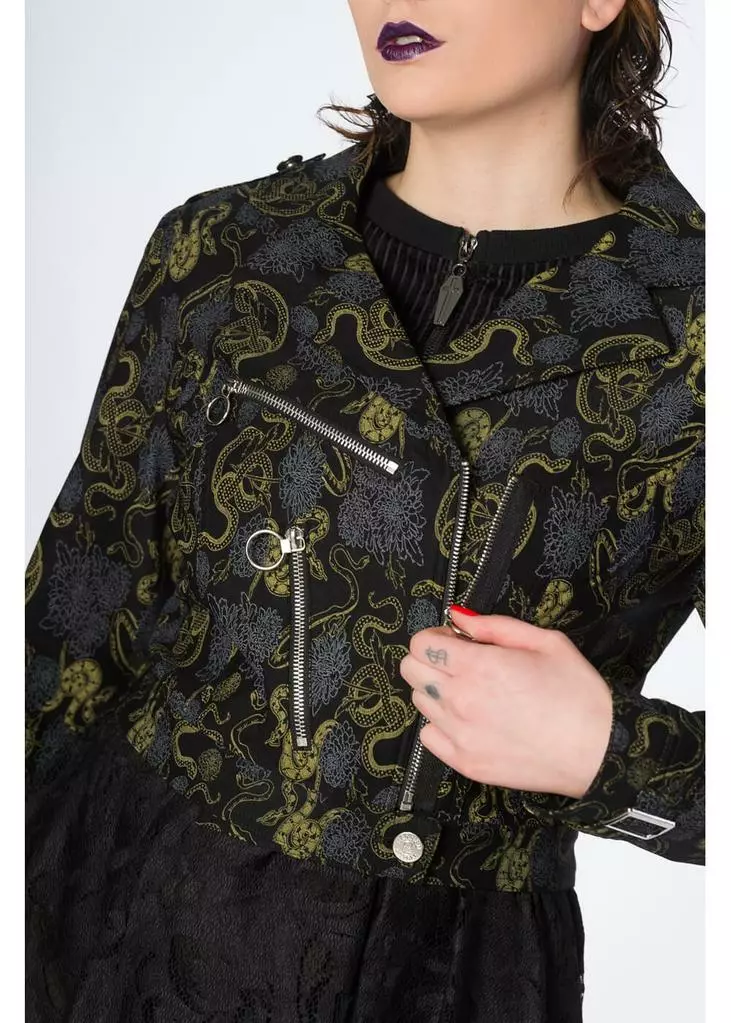 Banned Slither Snakes 60's Biker Jacket Black 4 Banned Slither Snakes 60's Biker Jacket Black