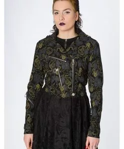 Banned Slither Snakes 60's Biker Jacket Black 11 Banned Slither Snakes 60's Biker Jacket Black