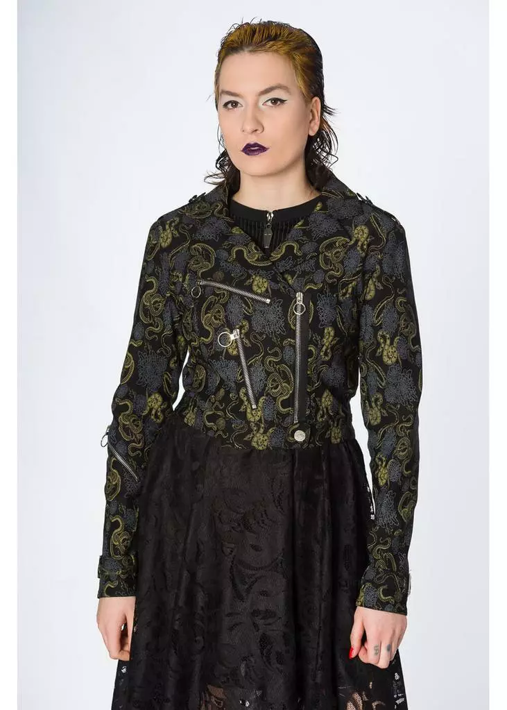 Banned Slither Snakes 60's Biker Jacket Black 7 Banned Slither Snakes 60's Biker Jacket Black