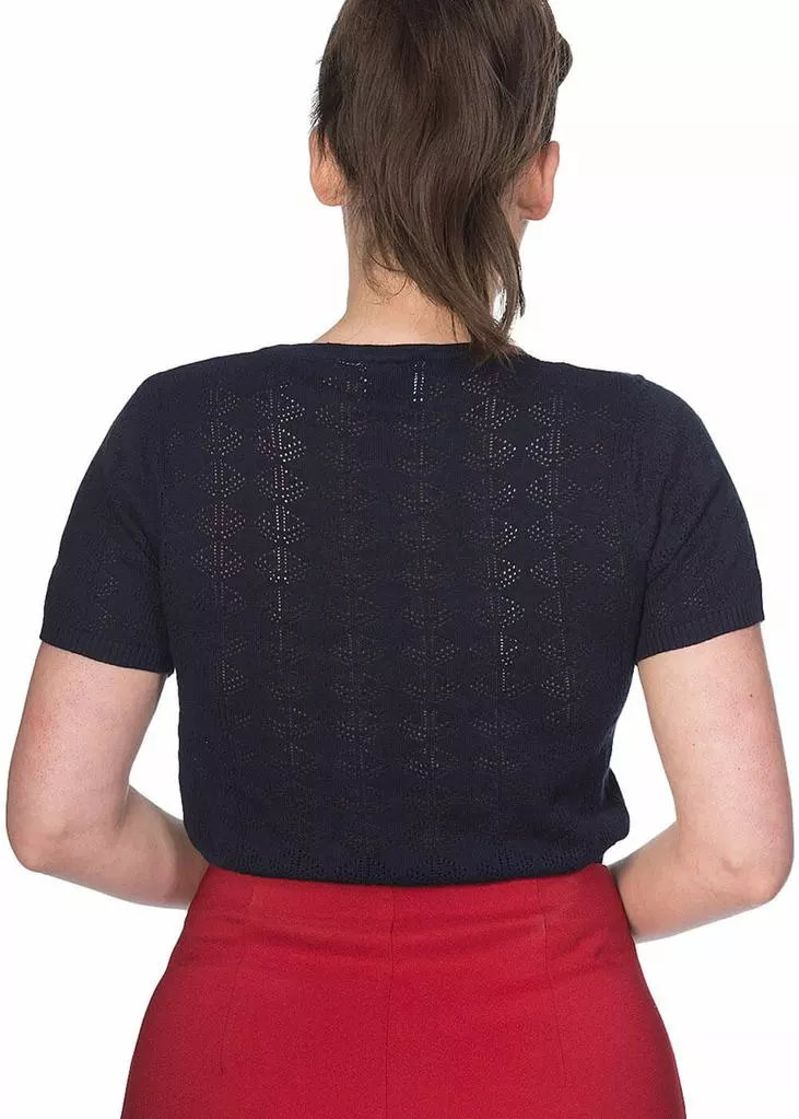 New In Banned Pointelle 50's Jumper Black 4 New In Banned Pointelle 50's Jumper Black