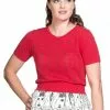 Banned Pointelle 50's Jumper Red New In