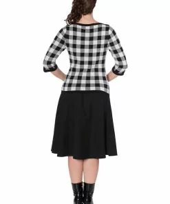 Banned Check Me 40's Jumper Top Black