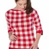 Banned Check Me 40's Jumper Top Red New In 2 Banned Check Me 40's Jumper Top Red New In