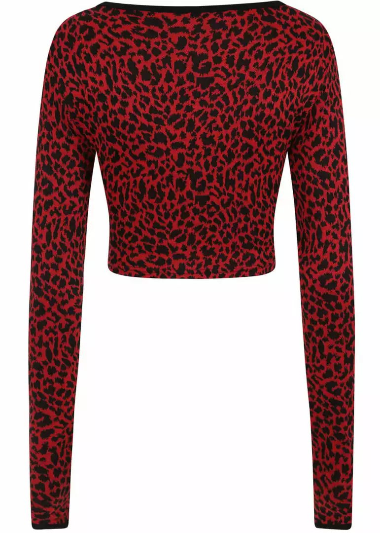 Banned Raptor Leopard 50's Jumper Red 5 Banned Raptor Leopard 50's Jumper Red