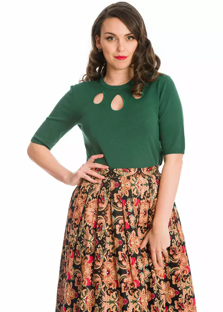 Banned Marilyn Knit 50's Jumper Green 3 Banned Marilyn Knit 50's Jumper Green