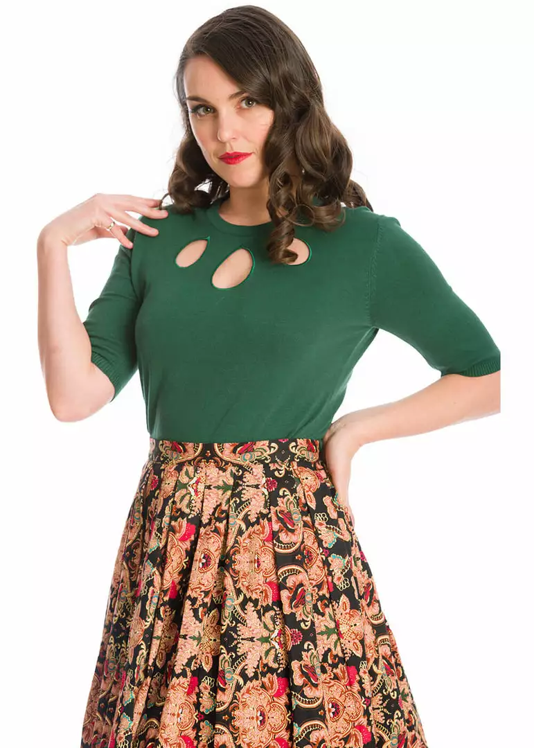 Banned Marilyn Knit 50's Jumper Green 4 Banned Marilyn Knit 50's Jumper Green