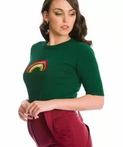 Banned Rainbow Winter 60's Jumper Green