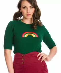 Banned Rainbow Winter 60's Jumper Green