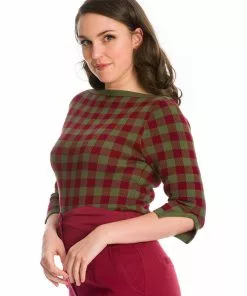 Banned Houndstooth 60's Jumper Green New In