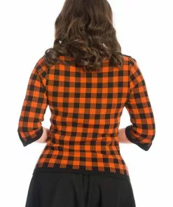 Banned Houndstooth 60's Jumper Orange Color