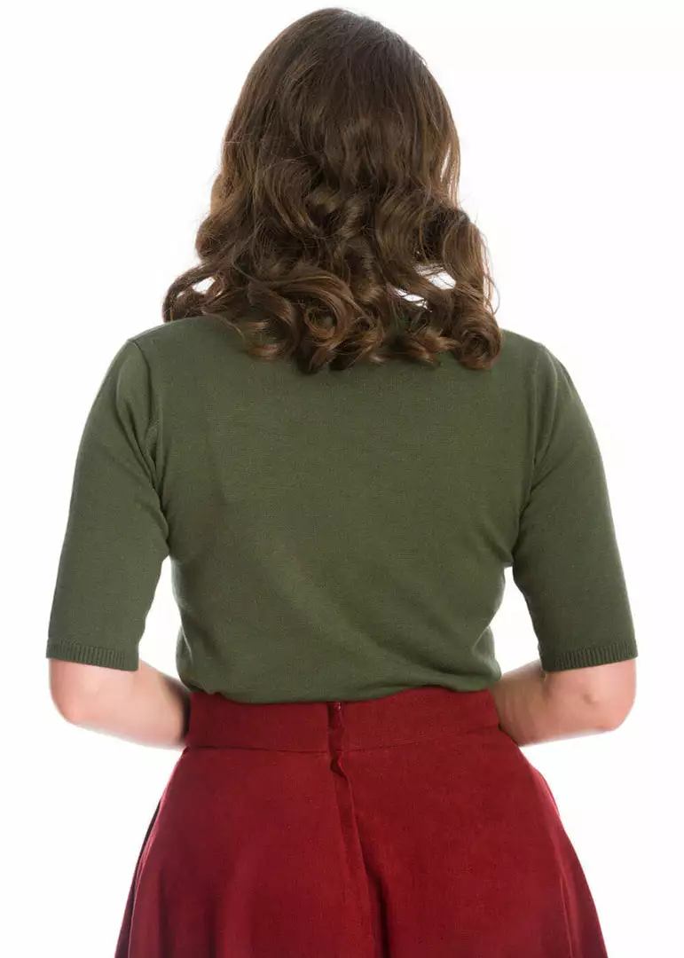 Banned Holly Cat Christmas 50's Jumper Green New In 5 Banned Holly Cat Christmas 50's Jumper Green New In