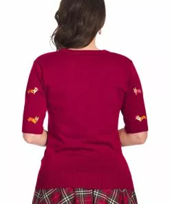 Banned Queens Corgi 50's Jumper Top Burgundy New In 10 Banned Queens Corgi 50's Jumper Top Burgundy New In