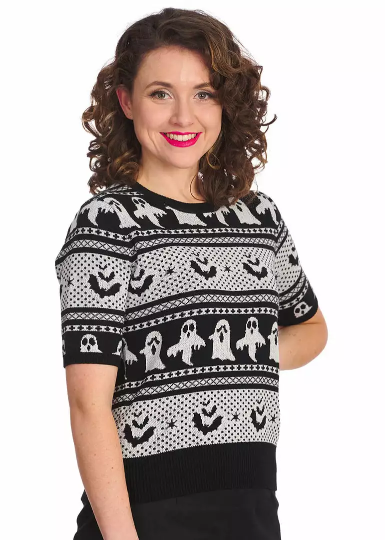 Banned Ghost Delight 50's Jumper White 3 Banned Ghost Delight 50's Jumper White