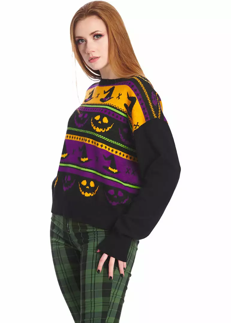 New In Banned Pumpkin 50's Jumper Black 5 New In Banned Pumpkin 50's Jumper Black