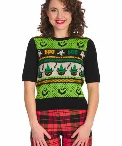 Banned Spooky Boo 50's Jumper Black New In