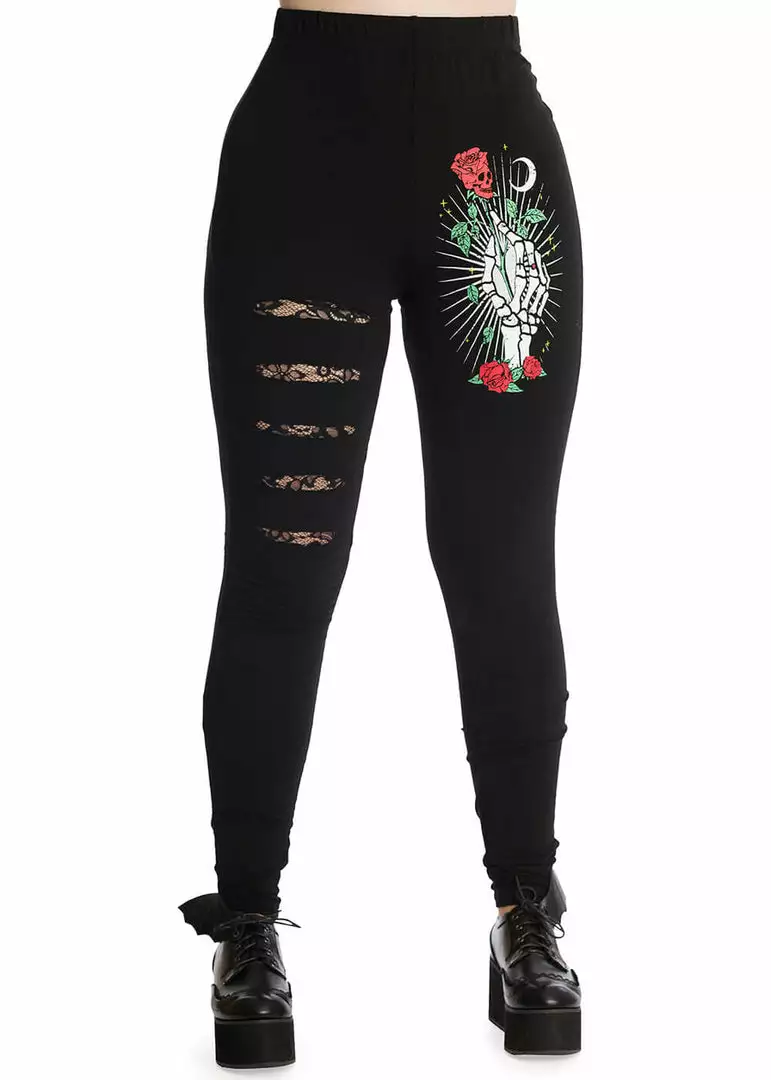 Banned Ishtar Skeleton Rose Leggings Black 3 Banned Ishtar Skeleton Rose Leggings Black