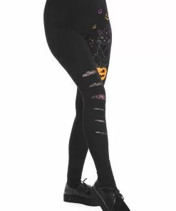 New In Banned Spell On Me Cat Leggings Black