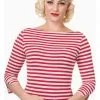 New In Banned Modern Love Striped 50's Top Red White 1 New In Banned Modern Love Striped 50's Top Red White