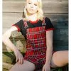 Banned Lifes Too Short Tartan Playsuit Red New In 2 Banned Lifes Too Short Tartan Playsuit Red New In
