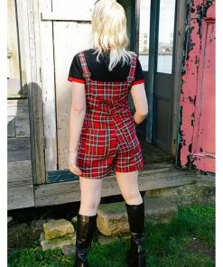 Banned Lifes Too Short Tartan Playsuit Red New In 10 Banned Lifes Too Short Tartan Playsuit Red New In