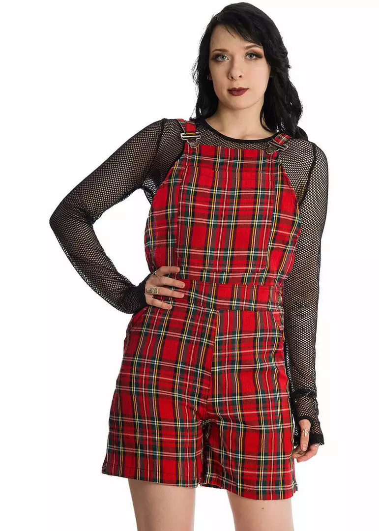 Banned Lifes Too Short Tartan Playsuit Red New In 4 Banned Lifes Too Short Tartan Playsuit Red New In