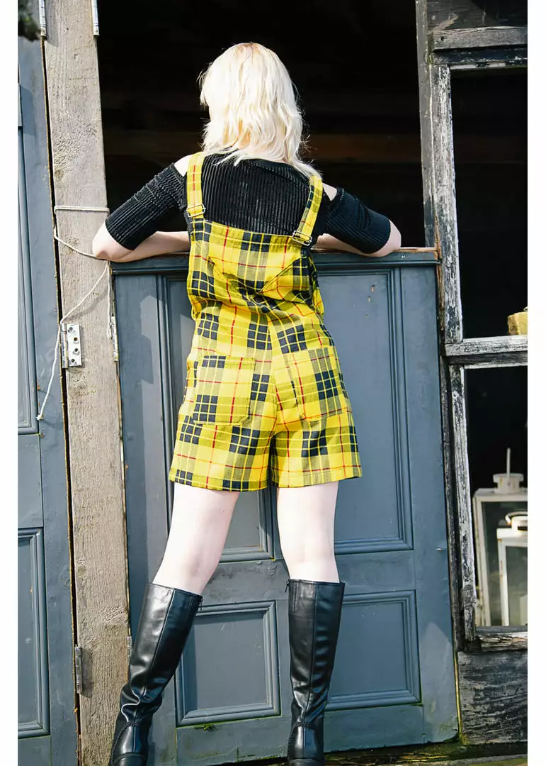 Banned Lifes Too Short Tartan Playsuit Yellow 4 Banned Lifes Too Short Tartan Playsuit Yellow