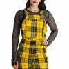 Banned Lifes Too Short Tartan Playsuit Yellow 1 Banned Lifes Too Short Tartan Playsuit Yellow