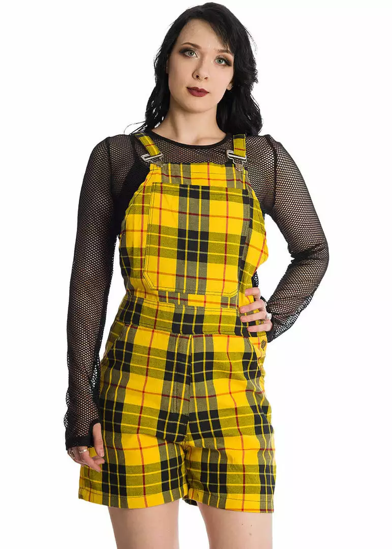 Banned Lifes Too Short Tartan Playsuit Yellow 3 Banned Lifes Too Short Tartan Playsuit Yellow