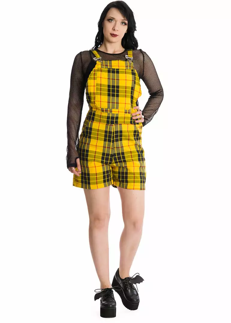 Banned Lifes Too Short Tartan Playsuit Yellow 7 Banned Lifes Too Short Tartan Playsuit Yellow