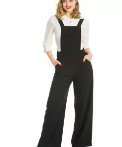 New In Banned Day Dreaming 40's Dungarees Black