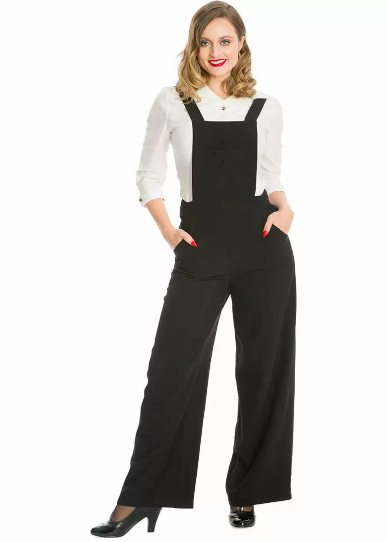 New In Banned Day Dreaming 40's Dungarees Black 3 New In Banned Day Dreaming 40's Dungarees Black