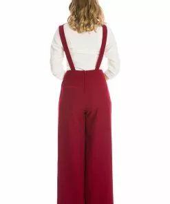 New In Banned Day Dreaming 40's Dungarees Burgundy