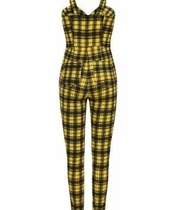 Banned Lenore Tartan 80's Jumpsuit Yellow New In 12 Banned Lenore Tartan 80's Jumpsuit Yellow New In