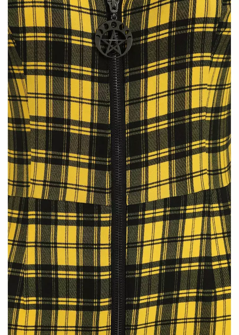 Banned Lenore Tartan 80's Jumpsuit Yellow New In 8 Banned Lenore Tartan 80's Jumpsuit Yellow New In