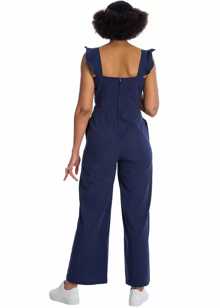 Banned Cute Culotte 60's Jumpsuit Navyblue New In 5 Banned Cute Culotte 60's Jumpsuit Navyblue New In