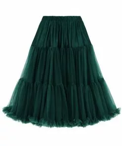 Banned 50's Petticoat Lang Dark Green New In