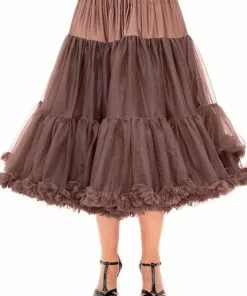 Banned 50's Petticoat Long Chocolate Brown New In