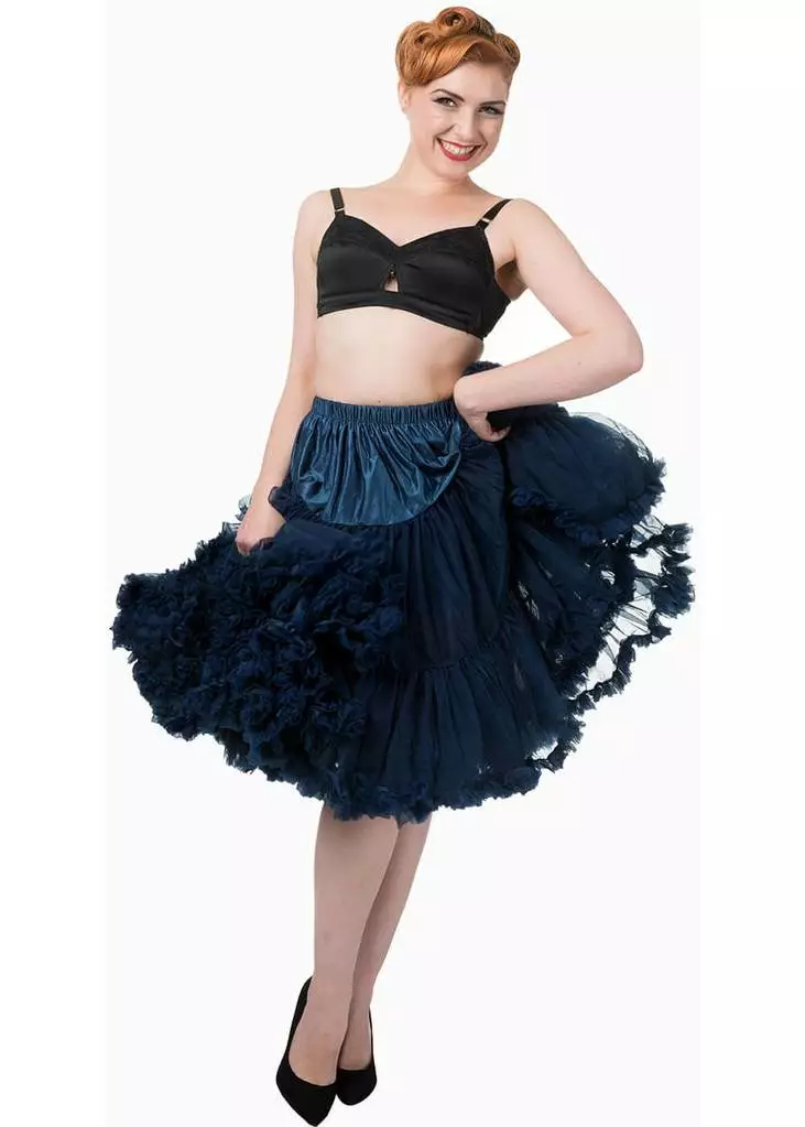 Banned 50's Petticoat Long Navy New In 4 Banned 50's Petticoat Long Navy New In