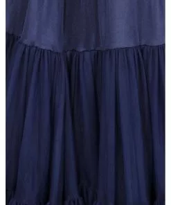 New In Banned 50's Petticoat Long Night Blue