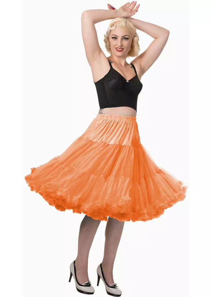 Banned 50's Petticoat Long Orange 3 Banned 50's Petticoat Long Orange