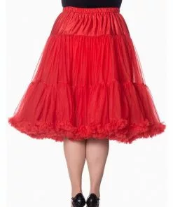 Banned 50's Petticoat Long Red New In 11 Banned 50's Petticoat Long Red New In