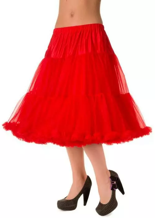 Banned 50's Petticoat Long Red New In 3 Banned 50's Petticoat Long Red New In