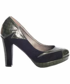 Banned Bloom At Night 60's Pumps Green Black New In